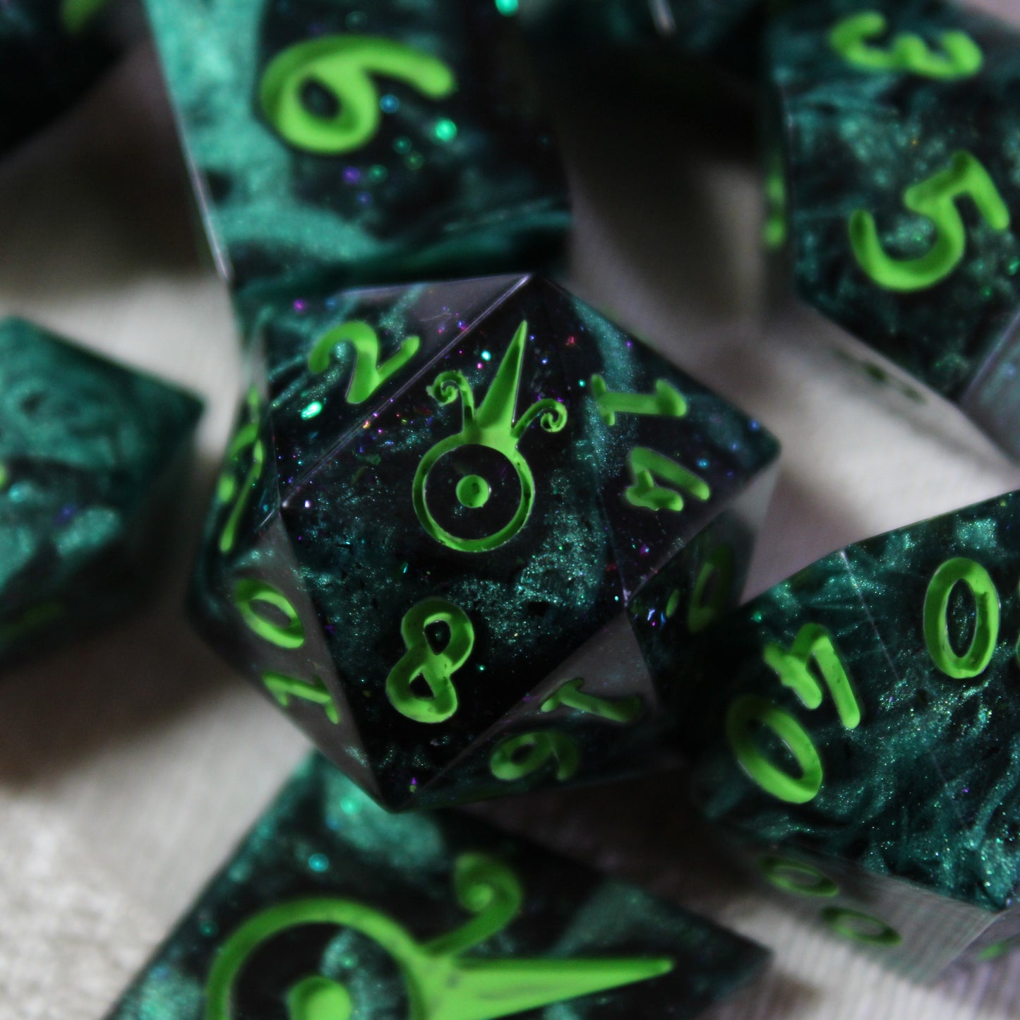 Handmade Page of Swords Dice