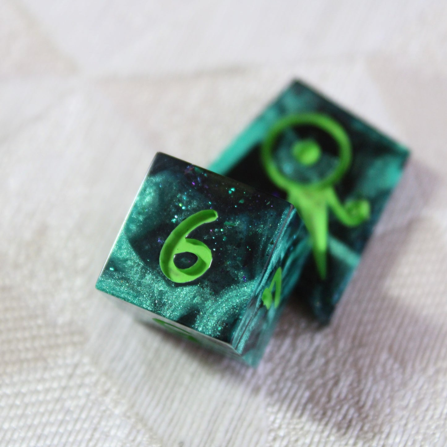 Handmade Page of Swords Dice