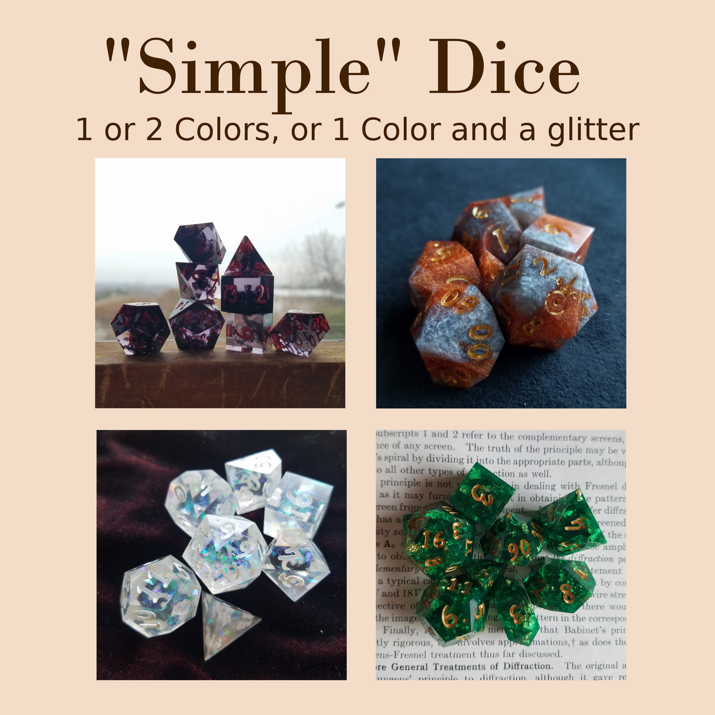 Custom 7pc Jumbo Dice Set