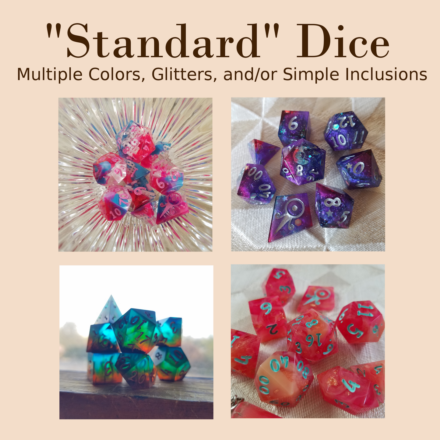 Custom 7pc Jumbo Dice Set