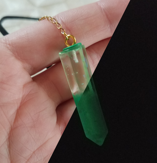 Glowing Green Drop Necklace