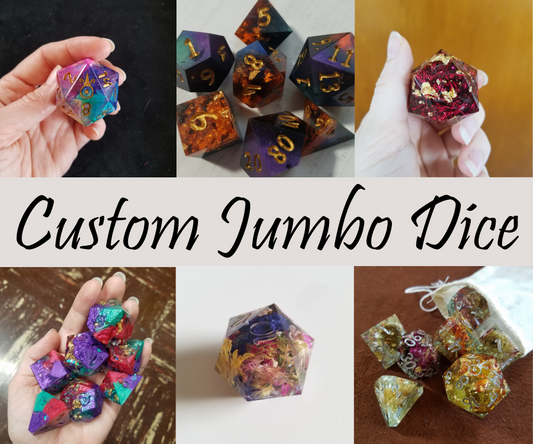 Custom 7pc Jumbo Dice Set