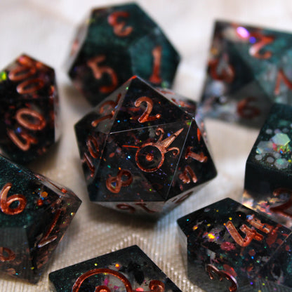 Handmade Tinkerer's Workshop Dice (Glow-in-the-dark!)