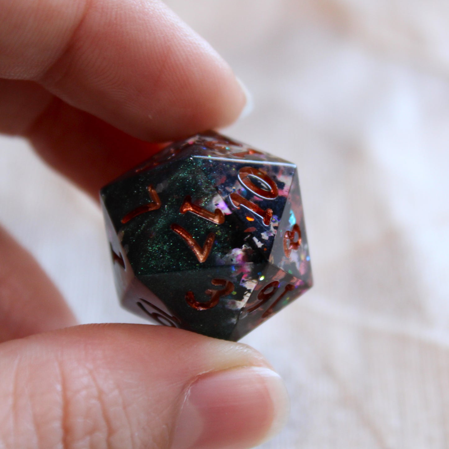 Handmade Tinkerer's Workshop Dice (Glow-in-the-dark!)