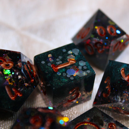 Handmade Tinkerer's Workshop Dice (Glow-in-the-dark!)