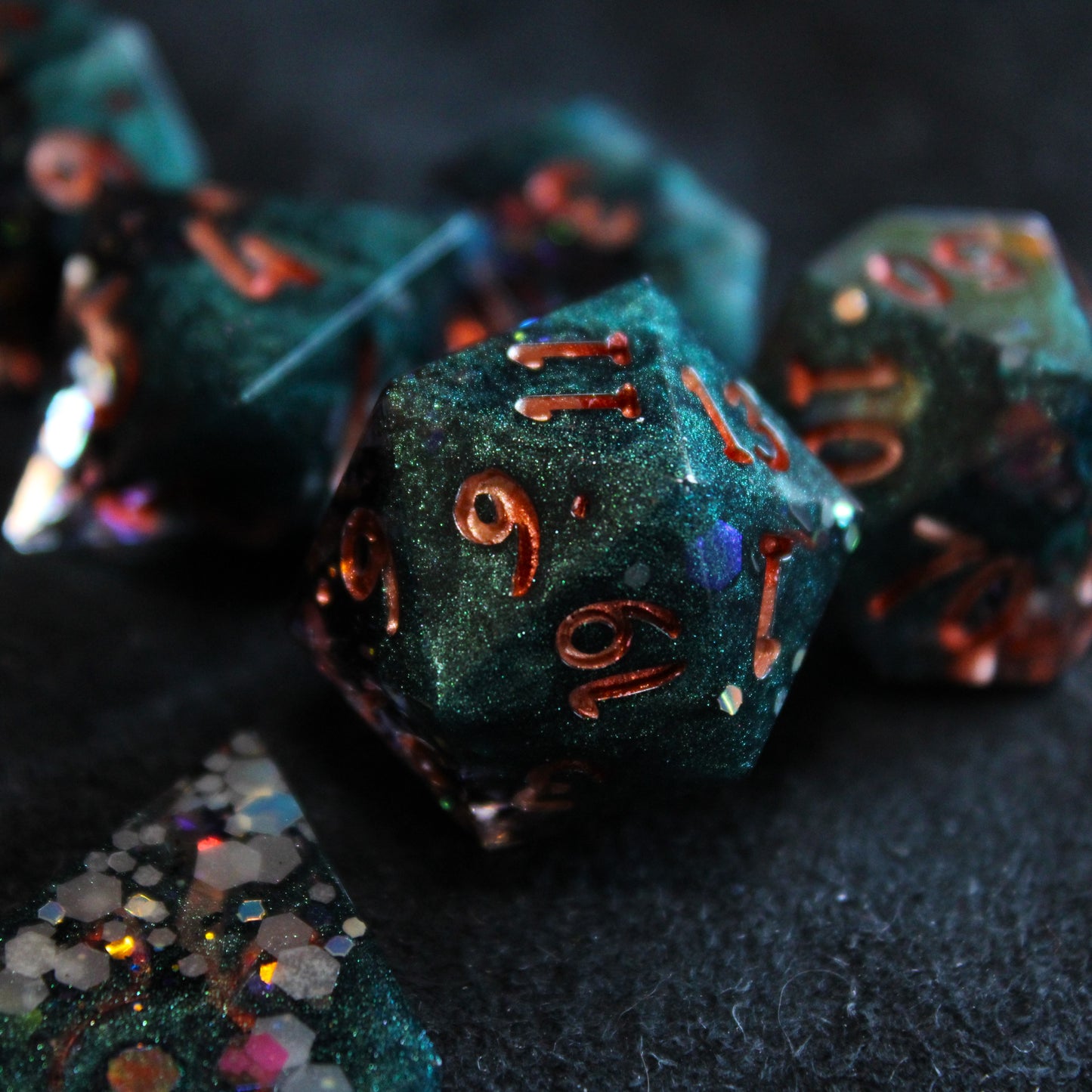 Handmade Tinkerer's Workshop Dice (Glow-in-the-dark!)