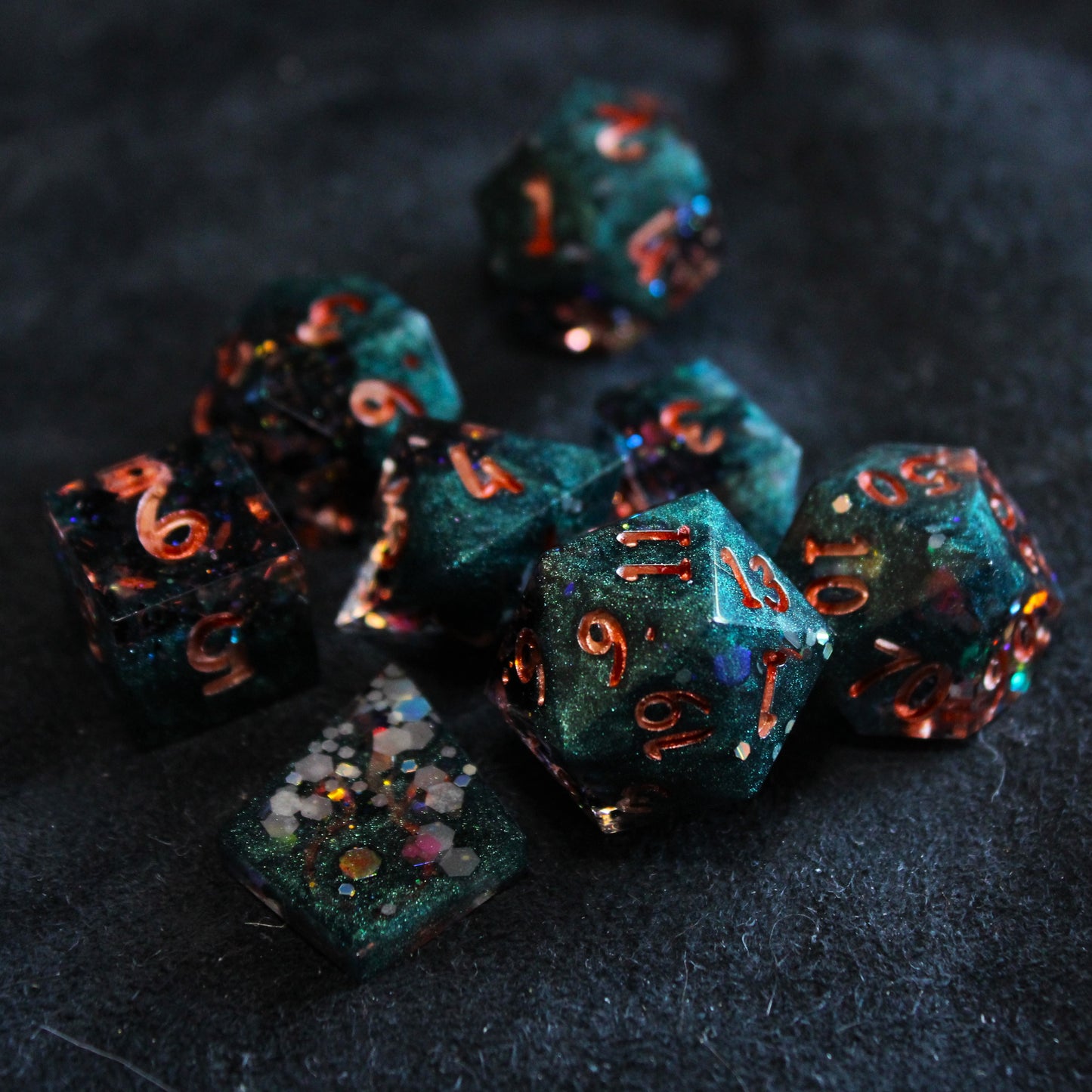 Handmade Tinkerer's Workshop Dice (Glow-in-the-dark!)