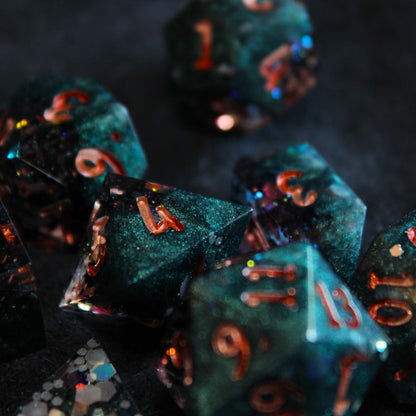 Handmade Tinkerer's Workshop Dice (Glow-in-the-dark!)