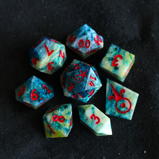 Handmade Deep Coral Dice