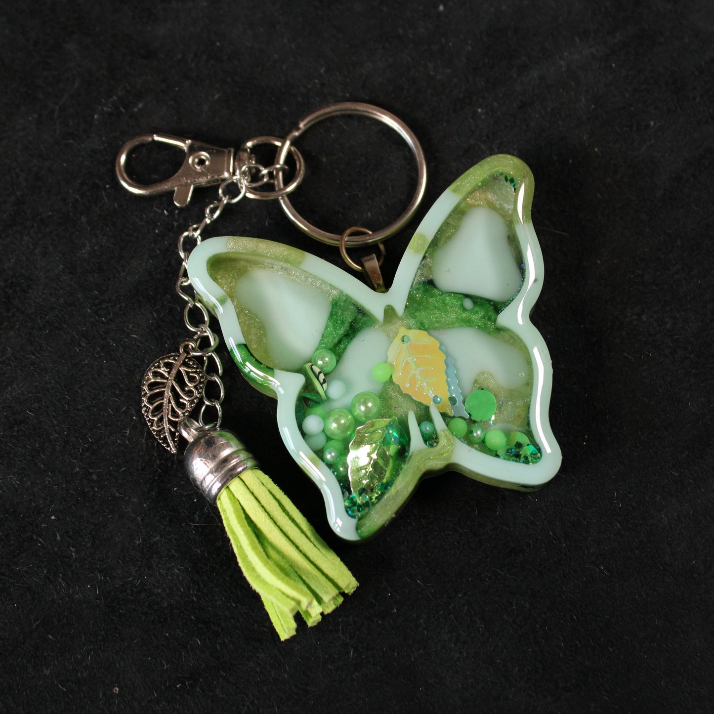 Green Butterfly Shaker Charm