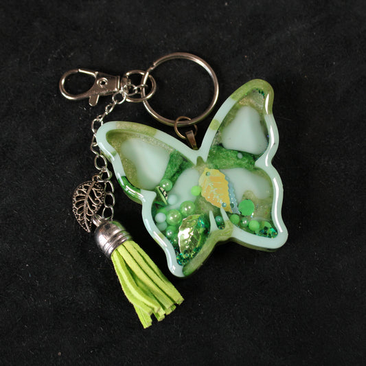 Green Butterfly Shaker Charm