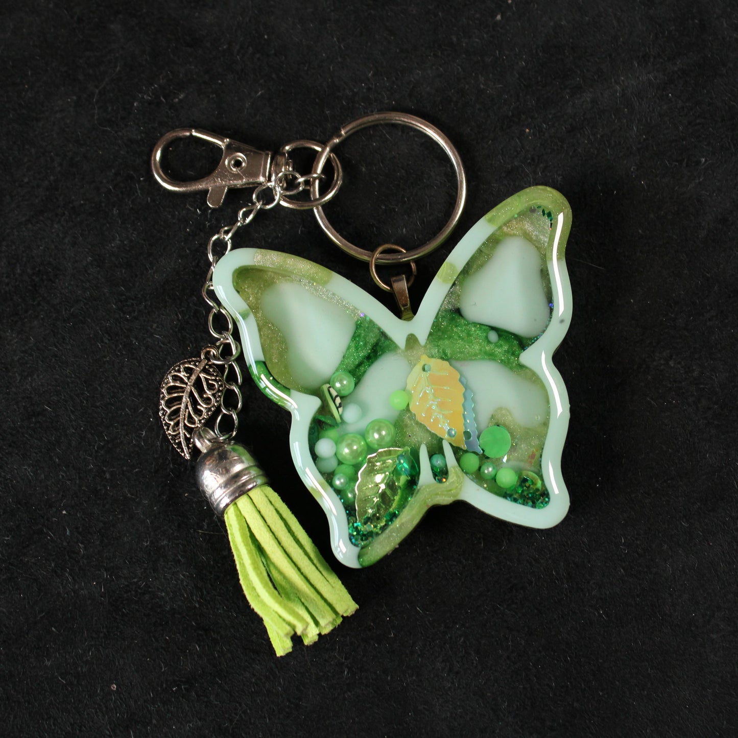 Green Butterfly Shaker Charm