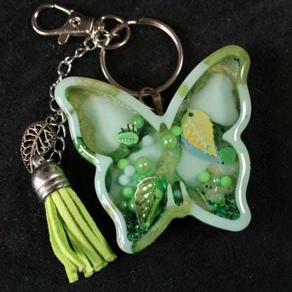 Green Butterfly Shaker Charm