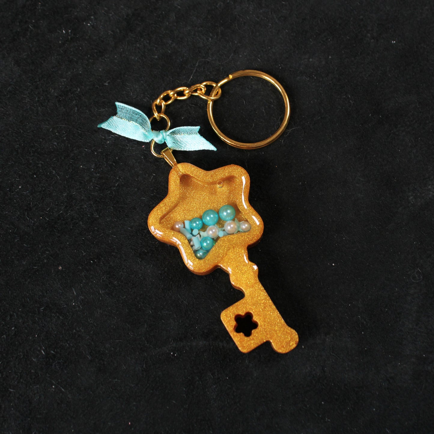Golden Key Shaker Charm