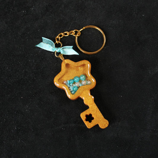 Golden Key Shaker Charm
