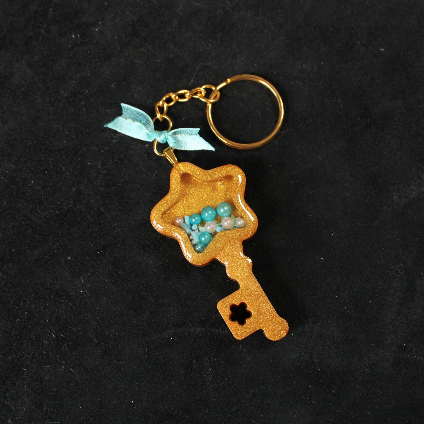 Golden Key Shaker Charm