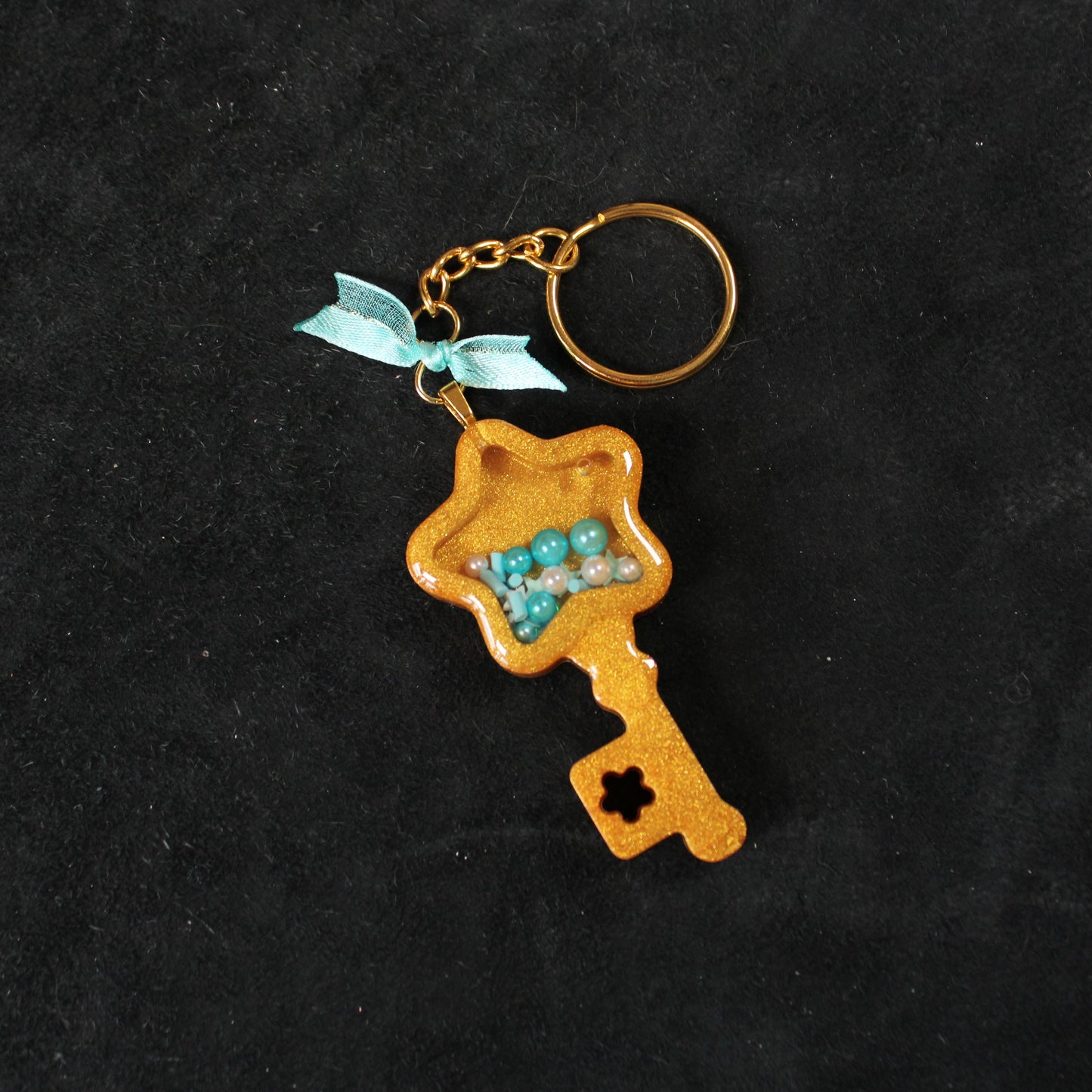 Golden Key Shaker Charm