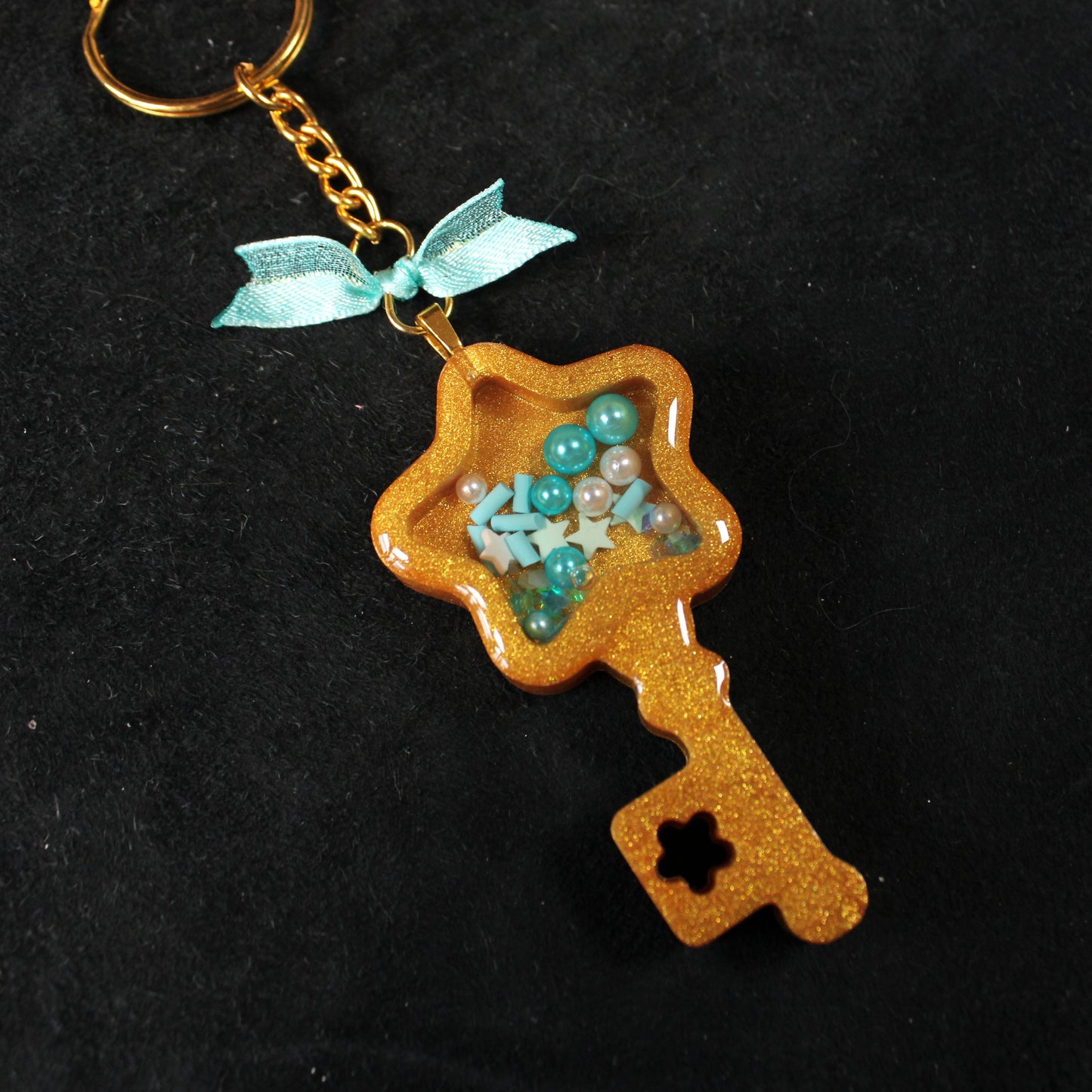 Golden Key Shaker Charm