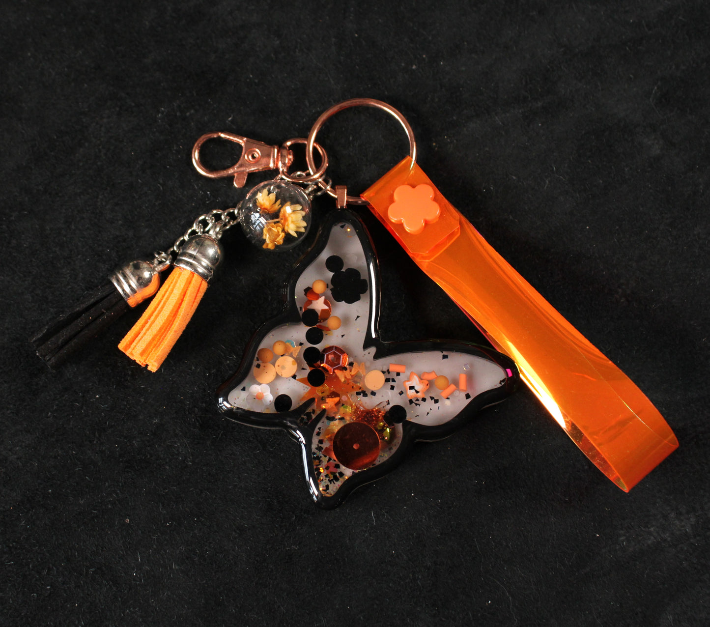 Orange Butterfly Shaker Charm