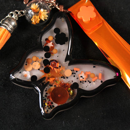 Orange Butterfly Shaker Charm