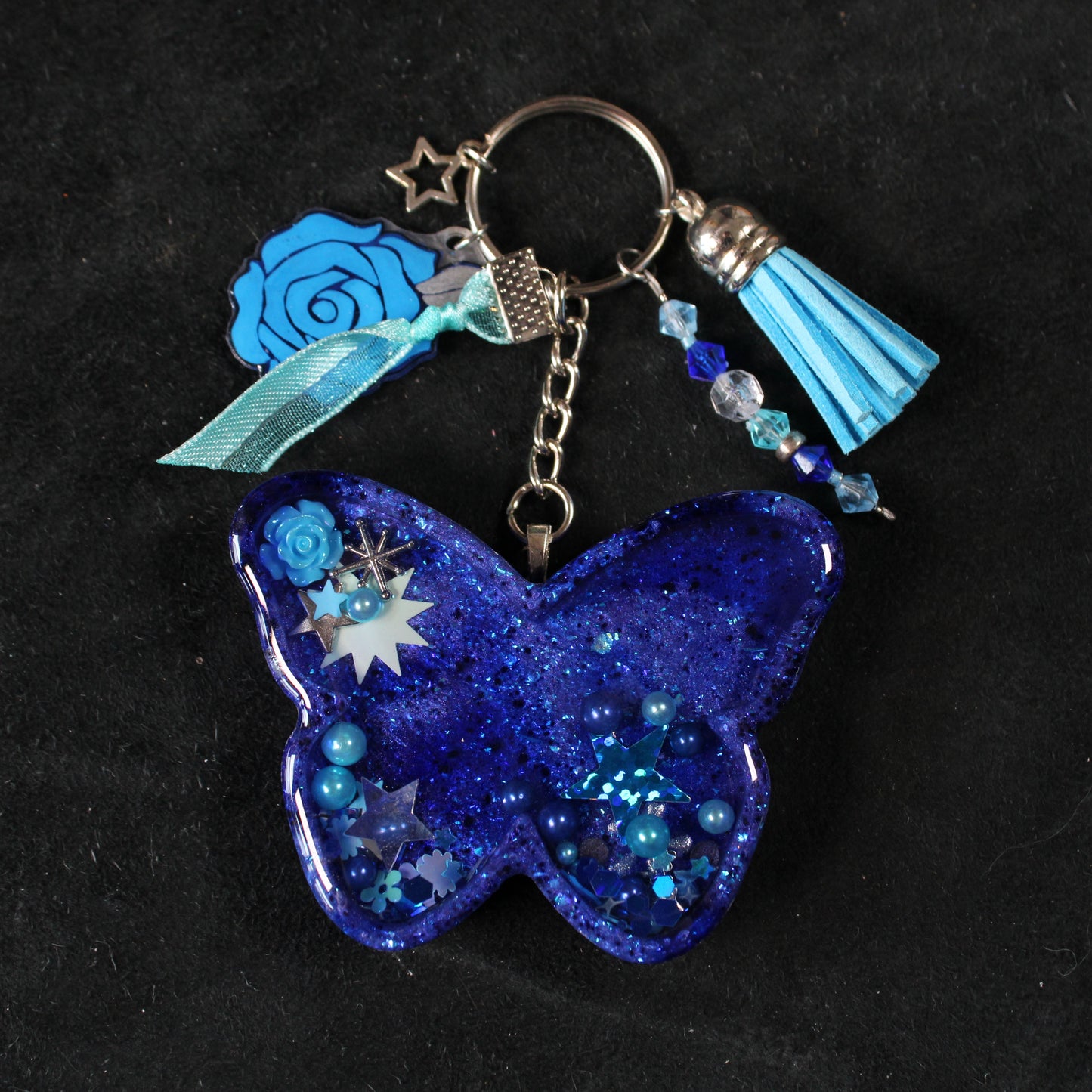 Blue Butterfly Shaker Charm