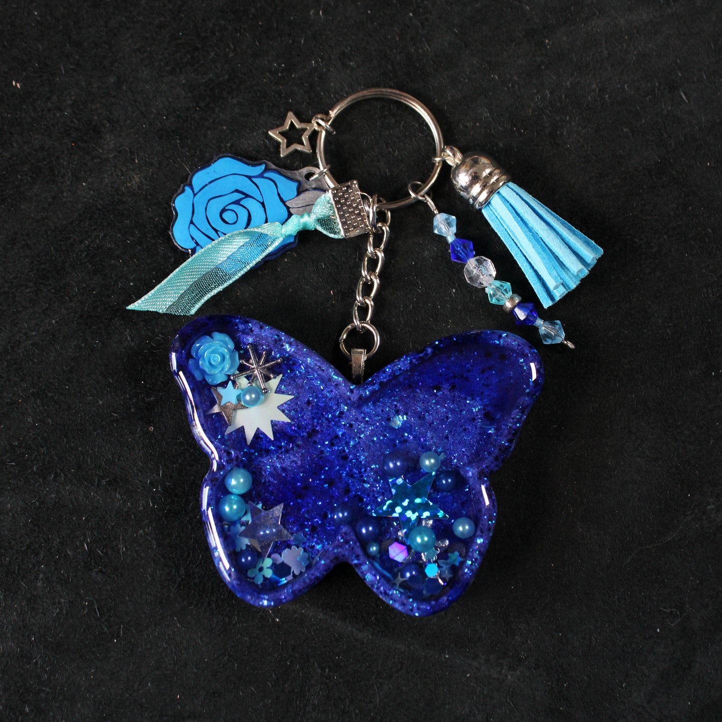 Blue Butterfly Shaker Charm