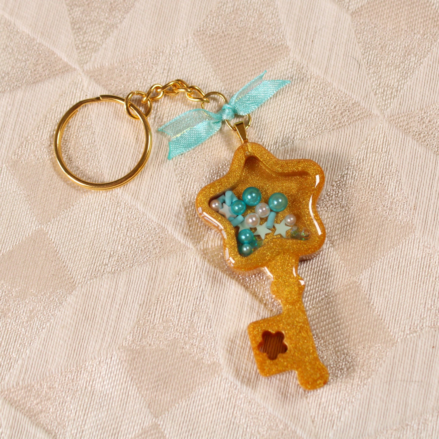 Golden Key Shaker Charm