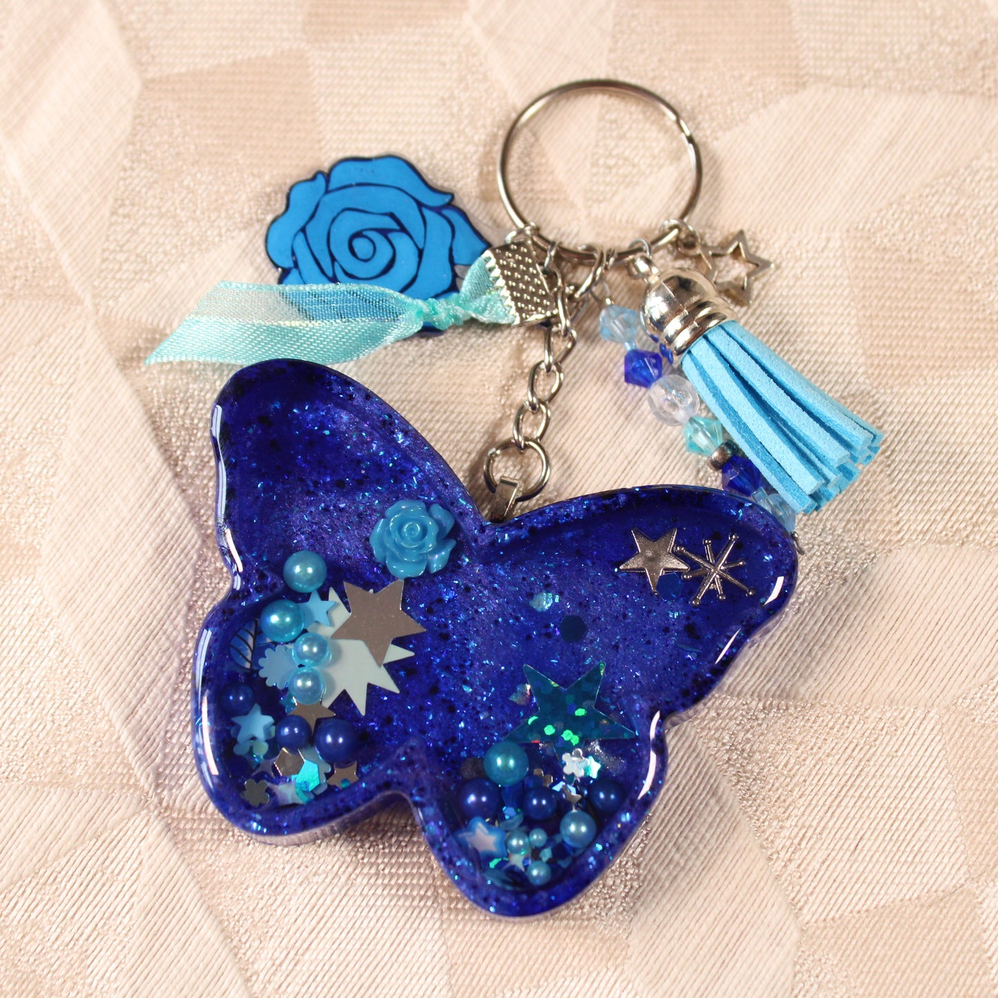 Blue Butterfly Shaker Charm