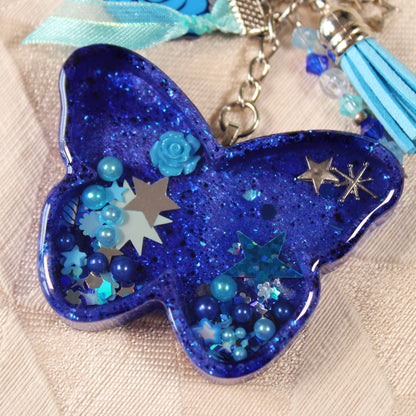 Blue Butterfly Shaker Charm