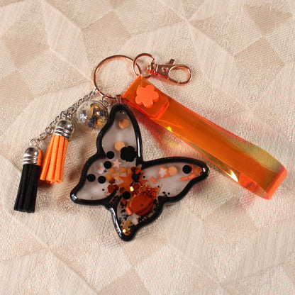 Orange Butterfly Shaker Charm