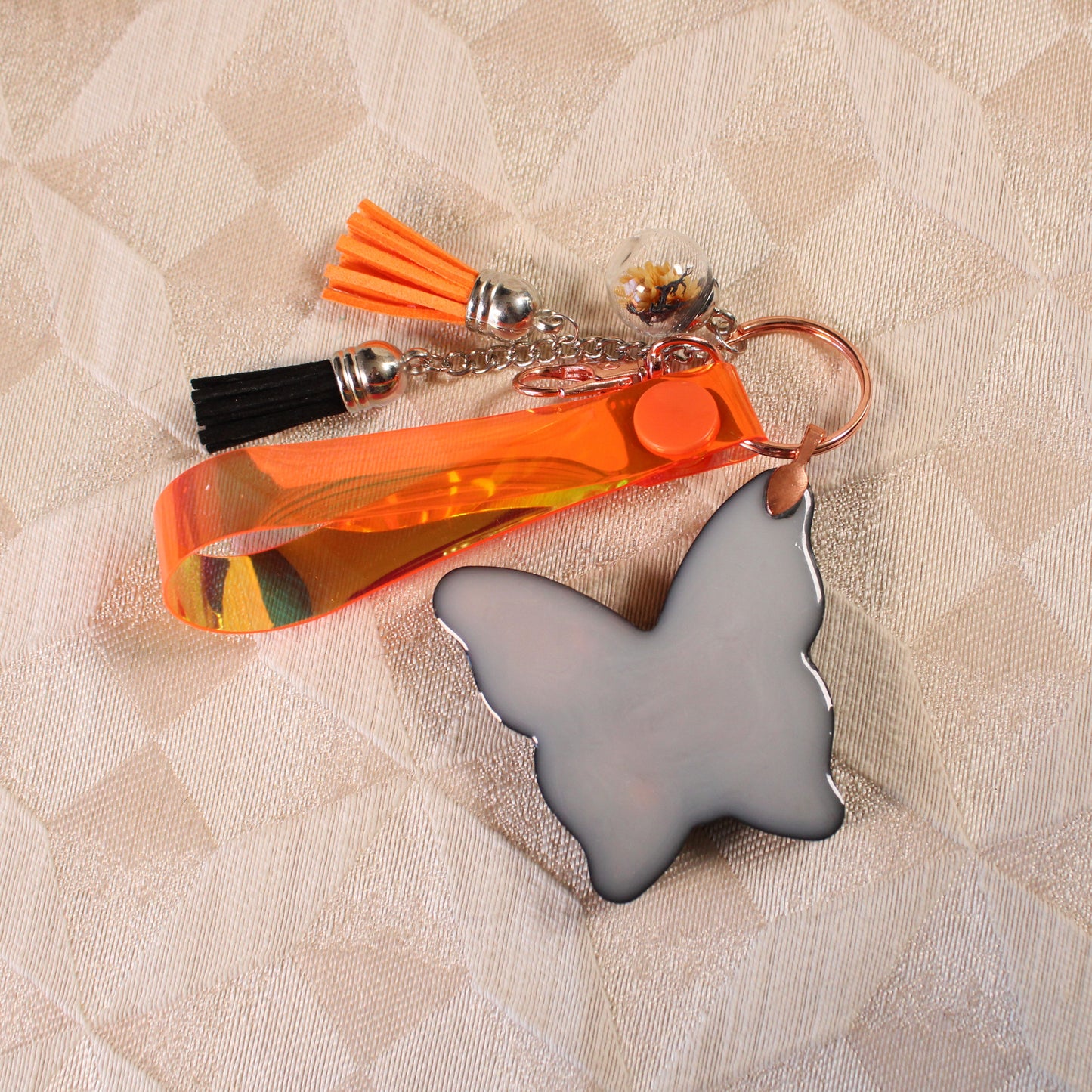 Orange Butterfly Shaker Charm