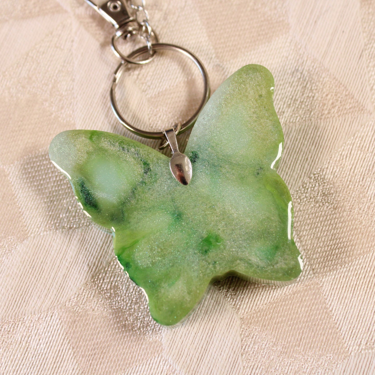 Green Butterfly Shaker Charm