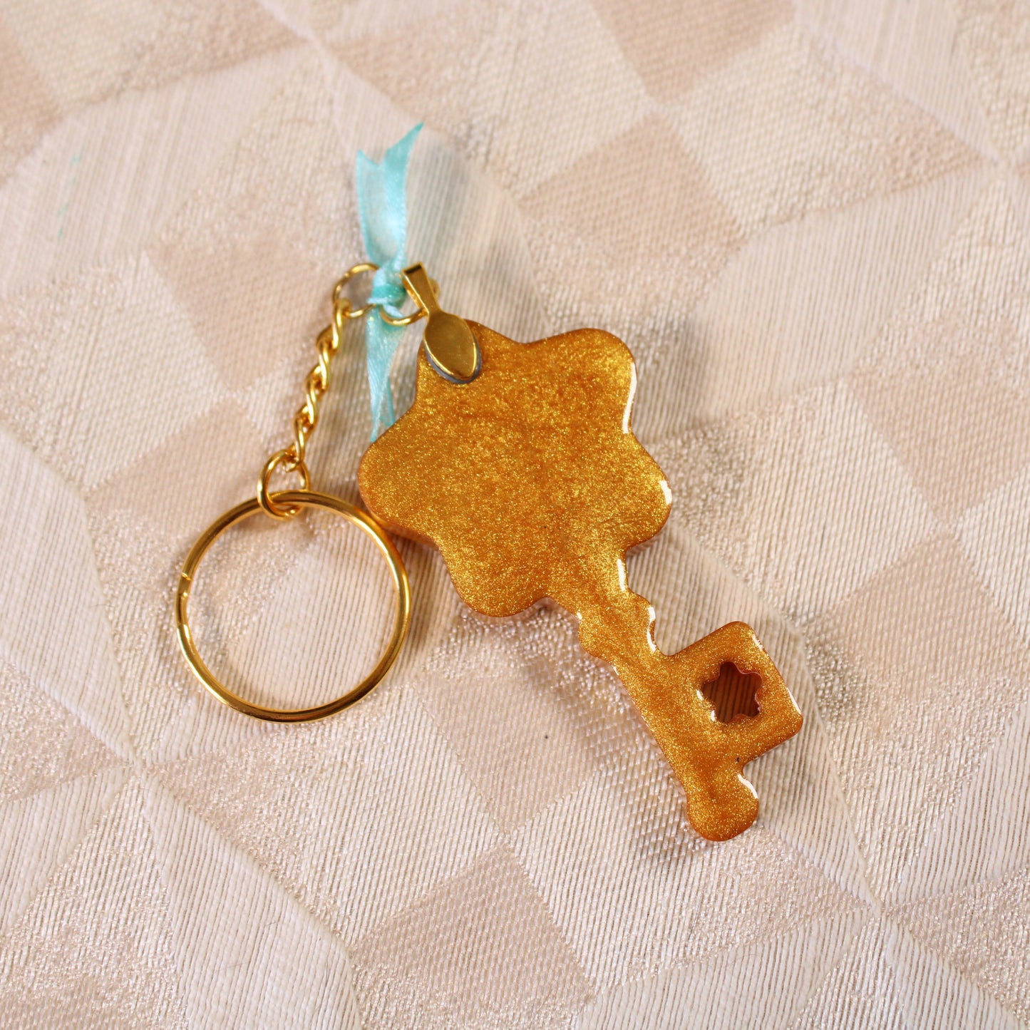 Golden Key Shaker Charm