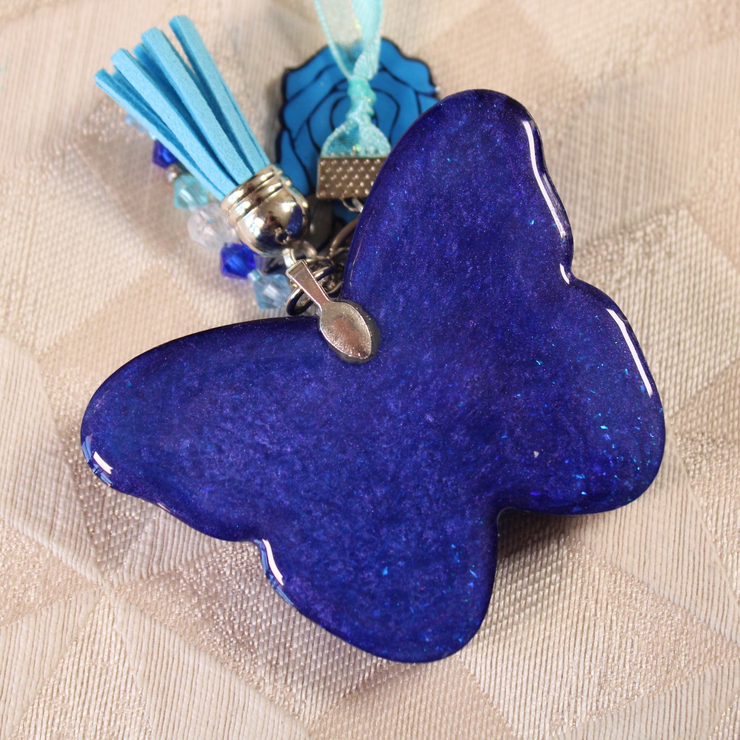 Blue Butterfly Shaker Charm