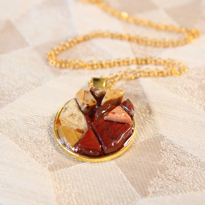 Warm Glow Stone Chip Necklace
