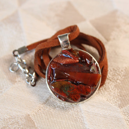 Red Stone Chip Necklace