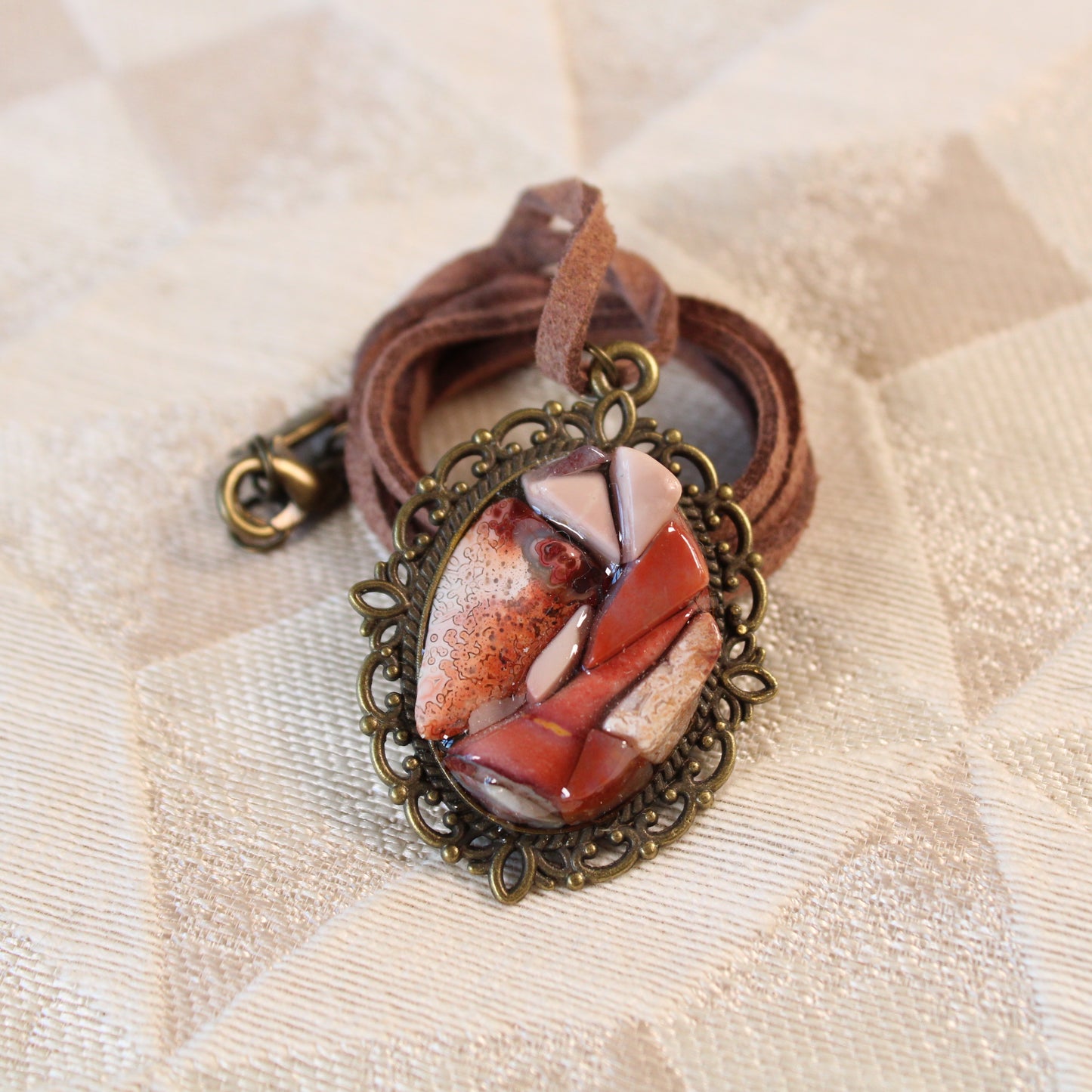 Fancy in Pink Stone Chip Necklace