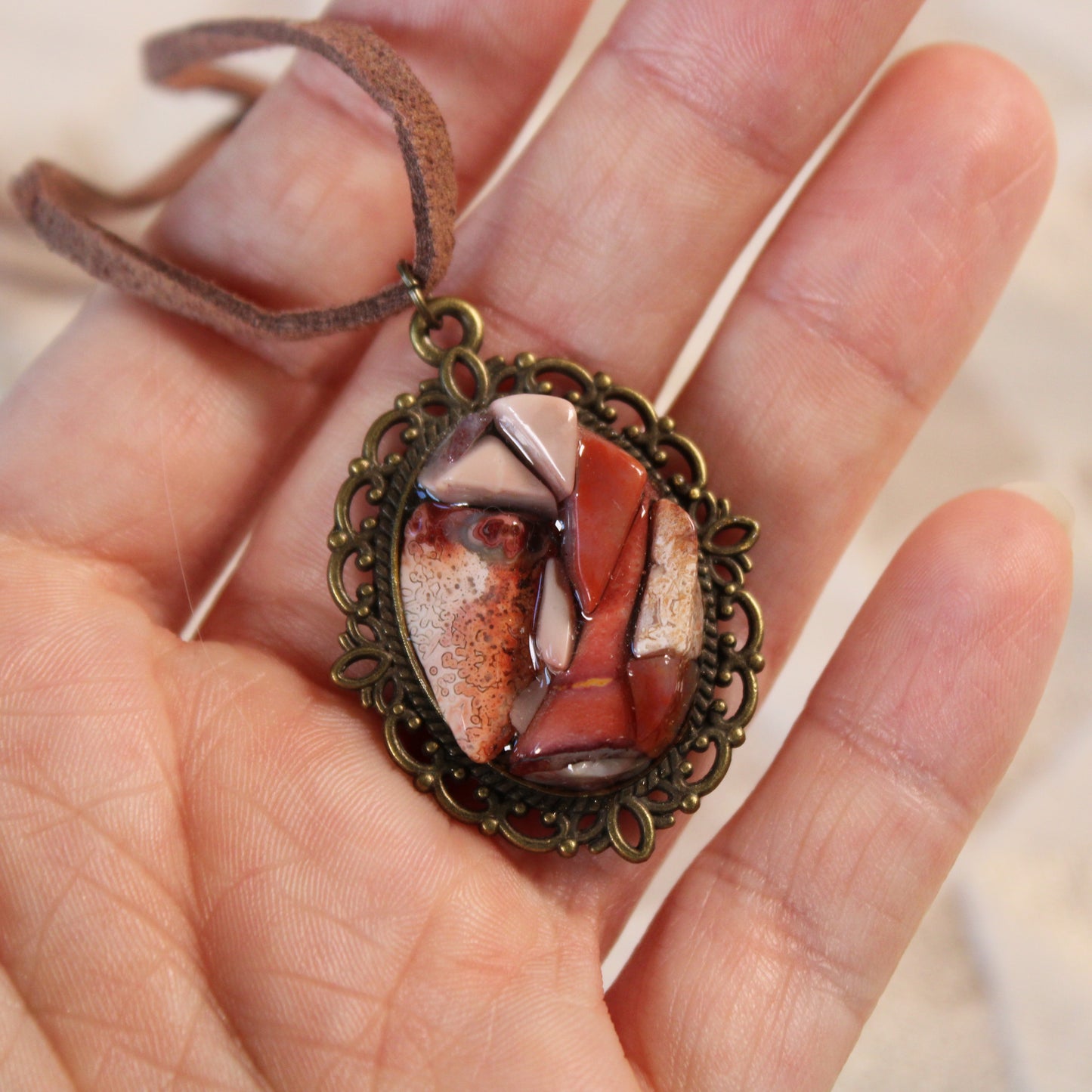 Fancy in Pink Stone Chip Necklace