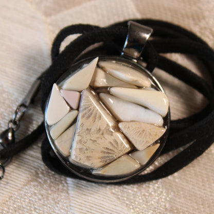 White Stone Chip Necklace