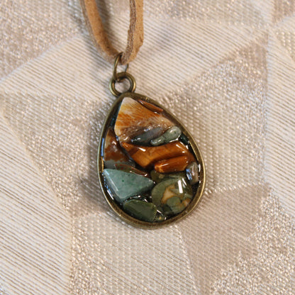 Green & Yellow Drop Chip Necklace