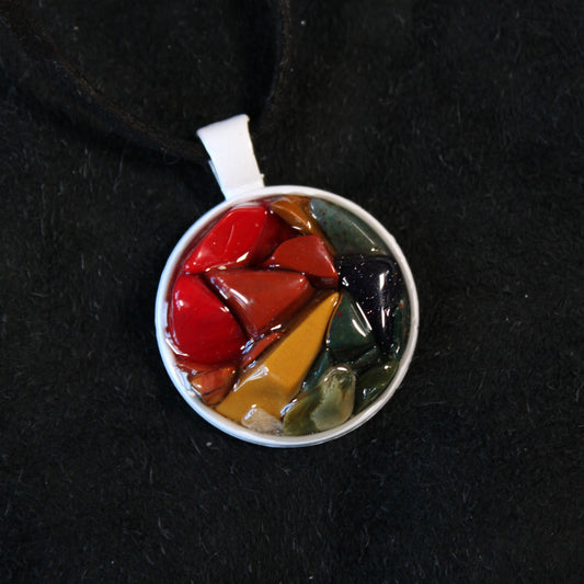 Bright Rainbow Stone Chip Necklace