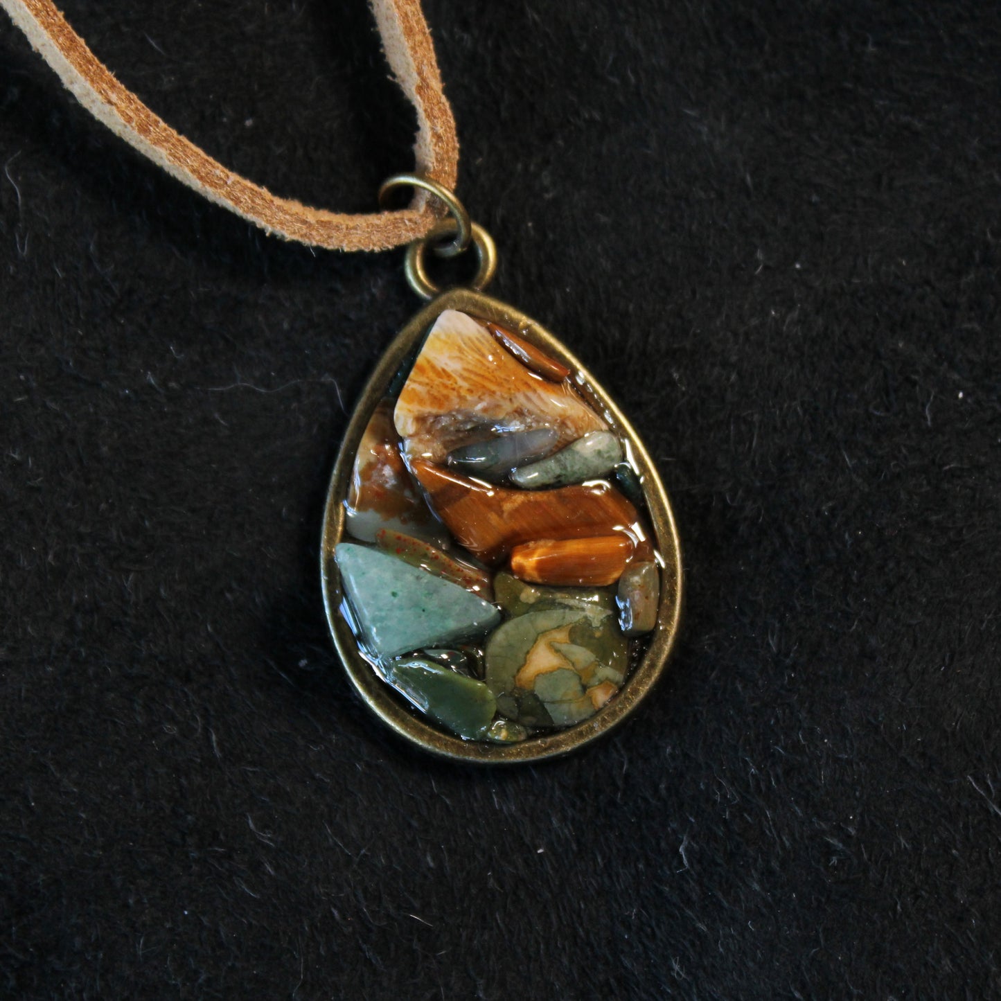 Green & Yellow Drop Chip Necklace