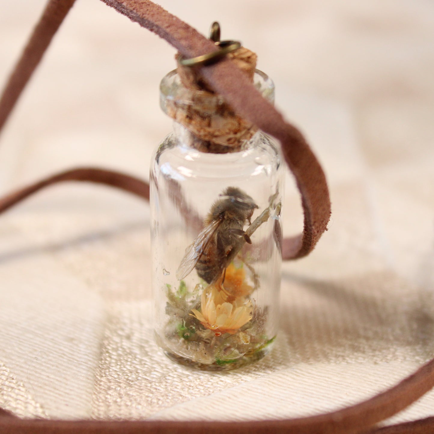 Bee and Orange Flower Necklace