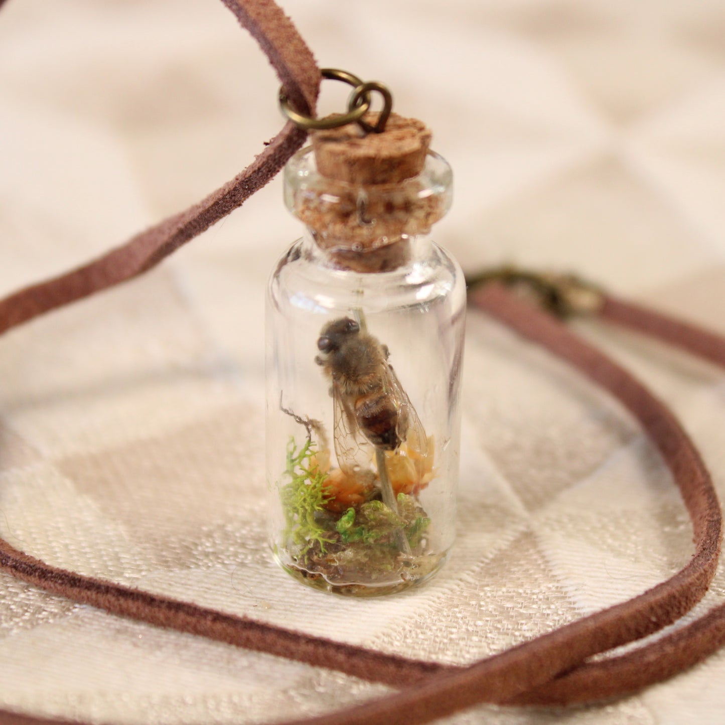 Bee and Orange Flower Necklace