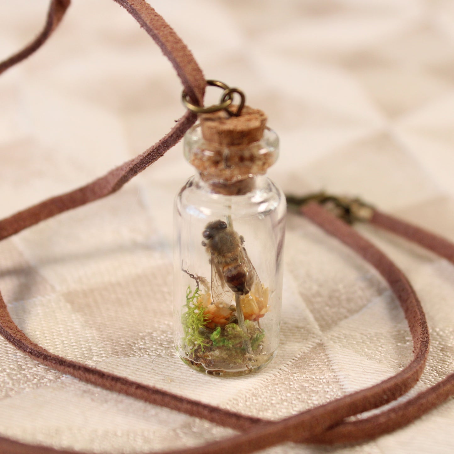 Bee and Orange Flower Necklace