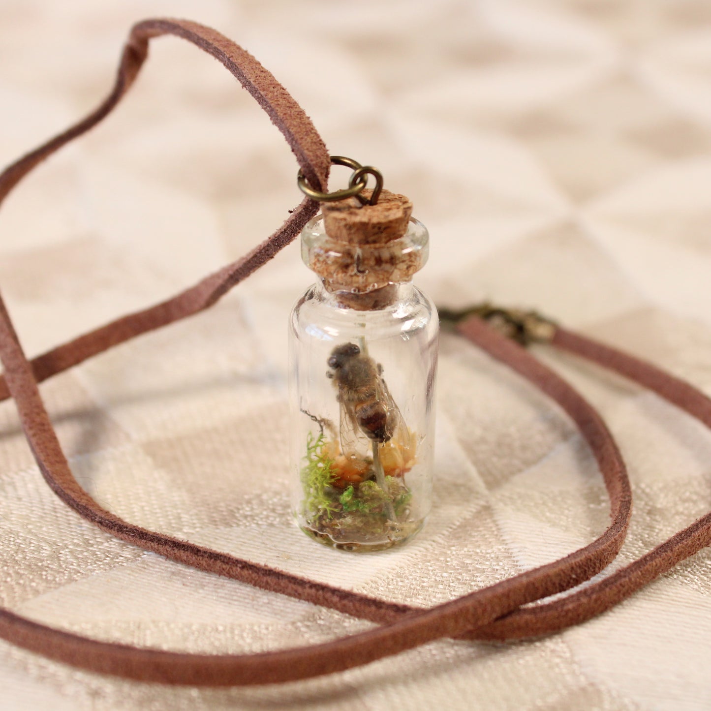 Bee and Orange Flower Necklace