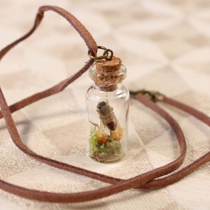 Bee and Orange Flower Necklace