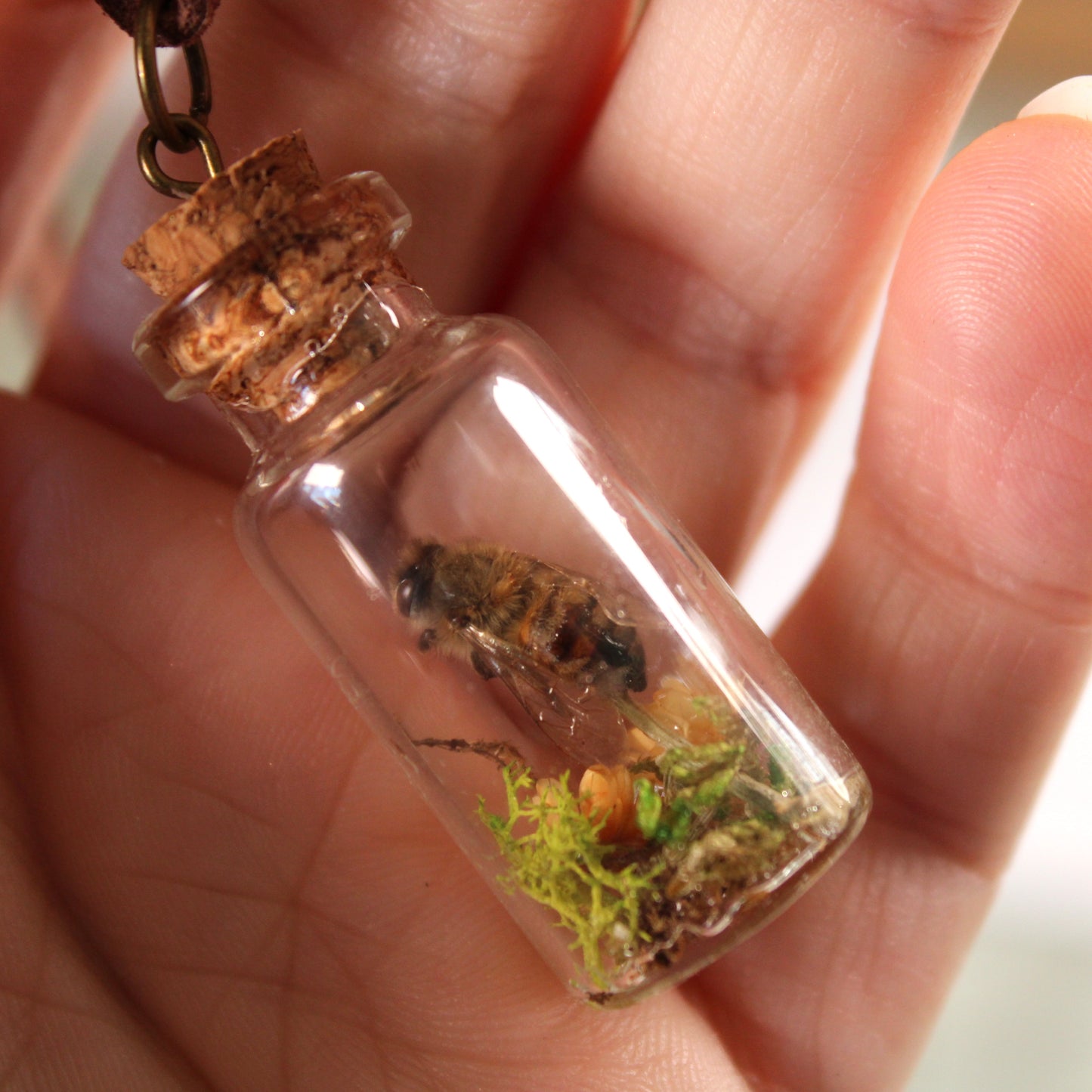 Bee and Orange Flower Necklace