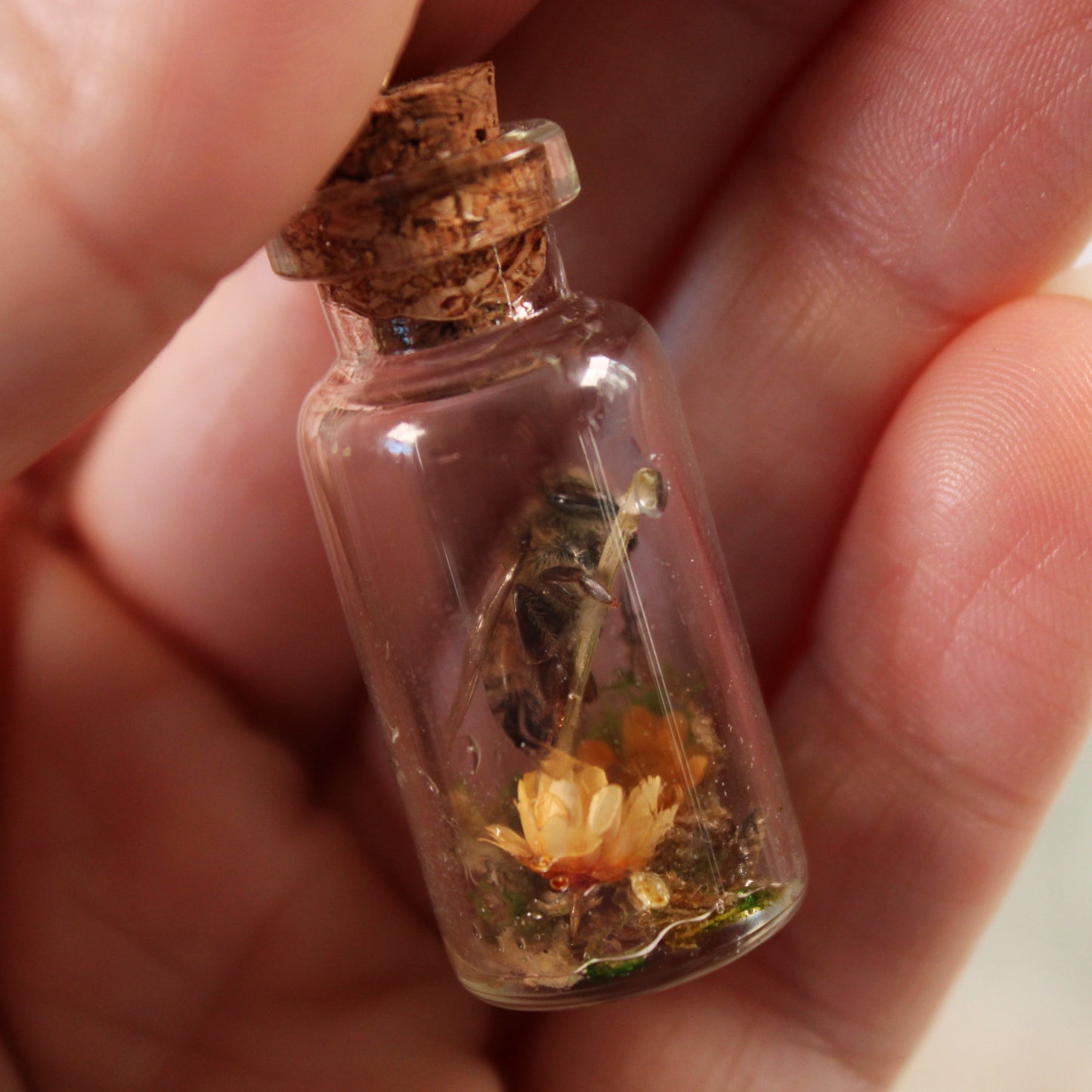 Bee and Orange Flower Necklace