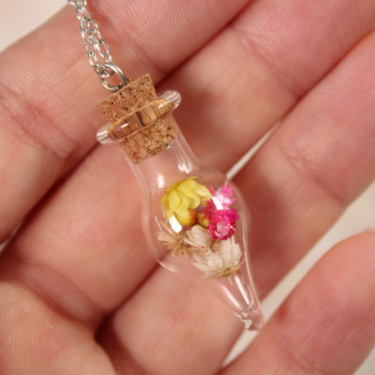 Yellow/Pink/White Flowers Necklace
